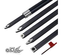 Lathe Cutting Tools 1PC Woodworking Turning Tool with Alloy Insert Cutter Aluminum Alloy Handle for Rotary Lathe Turning Tools Lathe Tools(Type-H (1pc Blade))