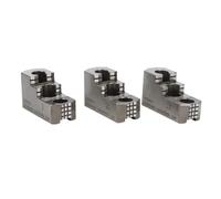 Lathe Hard Jaws 10 Inch, 3 Pcs CNC Serrated Hydraulic Chuck, Two Step Steel Hard Collet Clamp, 1.5mmx60