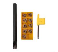 Lathe Internal Threading Boring Bar Tool Holder SNR0013M16 with 16IR AG60 Gold Carbide Inserts 16mm Shank for CNC Turning Finishing and Finishing Machining with Wrench