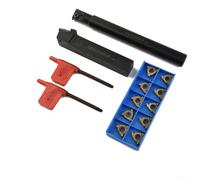 Lathe Internal Threading Inserts 12pcs with Turning Tool Holders SER1616H16 and SNR0013M16, Alloy Steel Holders and Carbide Inserts for Fine Machining