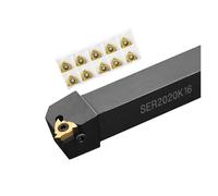 Lathe Tool Kit, SER1616H16 SER2020K16 SER2525M16 External Thread Turning Tools Lathe Cutter 16ER Carbide Inserts CNC Holder for Woodturning(NO Cutter bar,AG60 Universal Pitch,16ER KT930 Stainless)