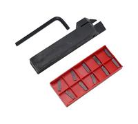 Lathe Turning Holder Boring Bar Tool MGEHR2020-2 20x125mm with 10x MGMN200-G NC3020 Carbide Inserts for Metal and Wood Machining, Alloy Steel Construction, Includes Wrench