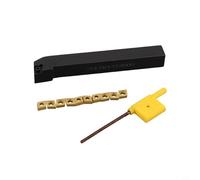 Lathe Turning Tool Holder SCLCR1212H06 with 10pcs CCMT060204-HM VP15TF Inserts for CNC Machining, Alloy Steel Tool Post for Steel and Cast Iron Processing