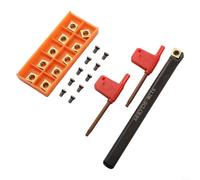 Lathe Turning Tool Holder with 11 Indexable CCMT32 51 Inserts and Alloy Steel Screws for Metal Cutting on Steel and Cast Components