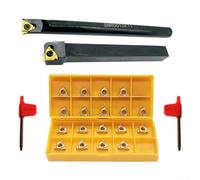 Lathe Turning Tool Kit, SER1010H11 Threading Tool And SNR0010K11 Boring Bar With 10Pcs 11ER-AG60 11IR-AG60 Threading Inserts For CNC Metalworking