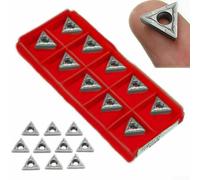 Lathe Turning Tool Set with 10pcs CNC Carbide Inserts, 40 Types Blade Cutter Tips Pack with Box for Machining Various Metals Including Aluminum (TCMT110204 VP15TF)