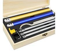Lathe Turning Tools Set, Full Size Woodturning Chisels, Carbide Tipped Includes Swan Neck Hollower, Rougher, Finisher, Interchangeable Aluminum Alloy Grip Handle