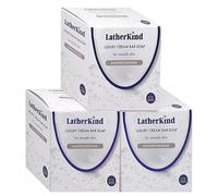 LatherKind Moisture Boosting Luxury Cream Bar Soap 75g (3 Packs of 3x75g = 9 Bars)
