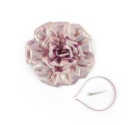 LATIMOON Large Rose Flower Brooches Lapel Pins Dainty Satin Fabric Brooch Pin for Women Wedding Part Dance 2-in-1 Headbands, Plastic, no gemstone