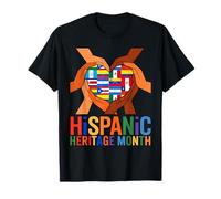 Latin Countries Hands Heart Flags Hispanic Heritage Month T-Shirt