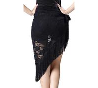 Latin Dance Hip Scarf for Women, Fringe Dance Practice Performance Skirt, Lace-up Tango Dance Skirt Apron for Rave Party Costume Outfits, Tassel Scarf Wrap Skirt for Tango chacha Salsa Samba Rumba