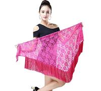 Latin Dance Hip Scarf for Women, Fringe Dance Practice Performance Skirt, Lace-up Tango Dance Skirt Apron for Rave Party Costume Outfits, Tassel Scarf Wrap Skirt for Tango chacha Salsa Samba Rumba