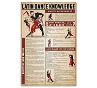 Latin Dance Knowledge Metal Signs Vintage Dance Classroom Plaques Decoration Learn About Latin Dance Profile Posters Studio Room Club Wall Art Decor 8x12 Inches