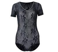 Latin Dance Shirts Tops Ballroom Costumes for Ladies Tango Bodysuits | Elastic Breathable Soft Smooth Practice Performance Leotard Slim Fit Medium Sleeve