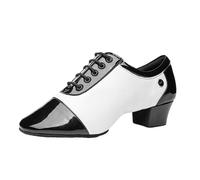 Latin Dance Shoes For Man,Men Breathable Leather Ballroom,Soft Bottom Low Heel Breathable,Split Sole,For Jazz,Hip Hop,Ballroom Dance,Outdoor,Walking,Sport