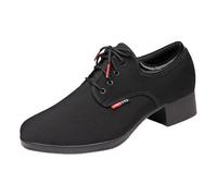 Latin Dance Shoes for Men,Men's Dance Sneakers,Mens Ballroom Practice Dancing Sneakers,Latin Salsa Tango Practice Shoes for Men's,Lace-Up,Black,Soft,Low Heel,Breathable,for Stage,Waltz