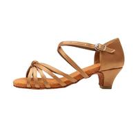 Latin Dance Shoes Girls Satin Open Toe Professional Salsa Tango Practice Ballroom,Comfy