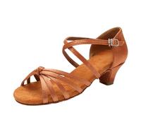 Latin Dance Shoes Girls Satin Open Toe Professional Salsa Tango Practice Ballroom,Comfy