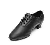 Latin Dance Shoes Man Men's Soft Leather Ballroom Dance Shoes Children's Latin Boys Adult Teacher Jazz(3.5cm Black Matte,30)