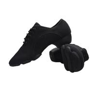 Latin Dance Shoes Men Adult Men Women Low Heel Teacher Shoe Latin Dancing Body Shape Training Square Street Cha-Cha Dance Shoes Breath Sneakers(Black Split Outsole,43)