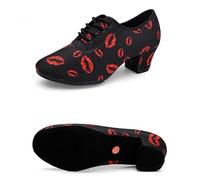Latin Dance Shoes Men Soft Sole Unisex Dance Shoes Ballroom Dancing Modern Tango Jazz Performance Practise Shoes(Straight Fur 5cm,37)