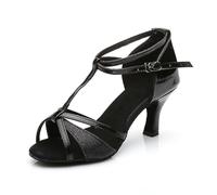 Latin Dance Shoes with Soft Sole, Comfortable Heels, Ideal for Practice for Ballroom Dances, black, 5 UK