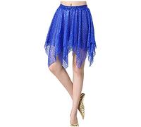 Latin Dance Skirt with Irregular Sequins for Women Belly Performance Costume White Tutu Dress Girls Pencil Tulle Christmas Dresses for UK