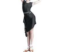 Latin Dance Skirt with Leotard and Skirt, Performance Practice Outfit with Leotard and Skirt, for Girl Ballroom Samba Chacha Dancing Practice Skirt Pratice Costumes(130)