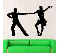 Latin Dancer Silhouette Wall Sticker, Dancing Style Decoration for Living Room, Dance Studio Mural