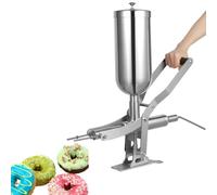 Latin Fruit Churro Jam Filling Machine, Commercial or Home 5L Stainless Steel Manual Cream Jam Operated Donuts Dessert Filler Filling Machine for Kitchen Restaurant with 4 Pipes