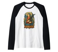 Latin Hail Mary Blessed Mother Rosary Prayer Raglan Baseball Tee