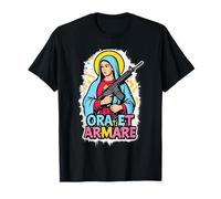 Latin Hail Mary Blessed Mother Rosary Prayer T-Shirt
