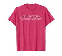 Latin is A Language - Funny Ancient Rome Latin Student Poem T-Shirt, Men, Red Heather, Medium
