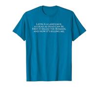 Latin is A Language - Funny Ancient Rome Latin Student Poem T-Shirt, Men, Sapphire Blue, 3X-Large