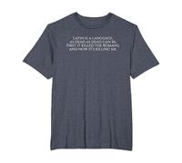 Latin is A Language - Funny Ancient Rome Latin Student Poem T-Shirt, Men's Big and Tall, Heather Blue, 5X Tall