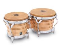 LP Latin Percussion Generation II Wood Bongo Natural Chrome Hardware LP201A-2