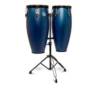 Latin Percussion LP646NYII City II Series Conga Set with Double Stand 10” & 11” Blue