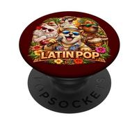 Latin Pop Music Fiesta Cat Capybara Shiba-Inu Dog Dance PopSockets Adhesive PopGrip