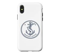 Latin Quote Festina Lente Anchor and Dolphin Emblem Case for iPhone X/XS