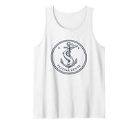 Latin Quote Festina Lente Anchor and Dolphin Emblem Tank Top