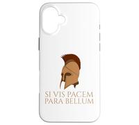 Latin Quote - Si Vis Pacem Para Bellum - Spartan Helmet Case for iPhone 16 Plus