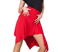 Latin Salsa Dance Skirt Irregular Swing Ballroom Tango Cha Cha Practice Skirt Red