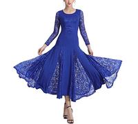 Latin Salsa Tango Chacha Jive Circle Rehearsal Practice Wear Dance Dress Costume Royal Blue