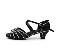 Latin Shoe,Satin Dance Shoes,Glitter Rhinestones Salsa Latin Dancing Shoes,Breathable And Comfortable Sparkly Dance Dancing Shoes For Girls Women