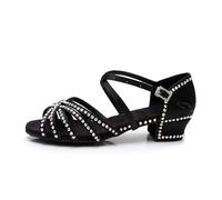 Latin Shoe,Satin Dance Shoes,Glitter Rhinestones Salsa Latin Dancing Shoes,Breathable And Comfortable Sparkly Dance Dancing Shoes For Girls Women