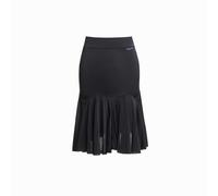 Latin skirt made of soft, elastic fabric, high waist with six tips that give it a beautiful amplitude in the movements, 05 Black, S