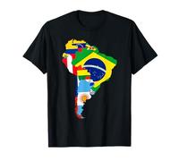 Latin South America Continent Map Flags T-Shirt
