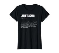 Latin Teacher Definition Funny Grammar Pronunciation Value Graphic T-Shirt, Women, Black, S