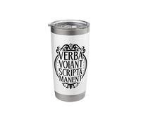 Latin - Verba Valance, Scripta Manent Stainless Steel Insulated Tumbler