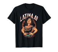 Latina AF Proud Latin Women Girl Chicana Hispanic Pride Value Graphic T-Shirt, Men, Black, M